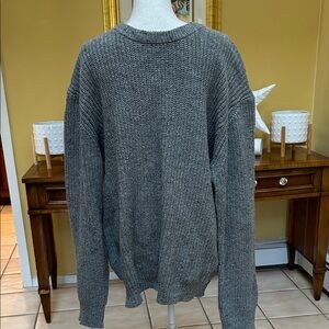 ORVIS Men’s Grey Long Sleeve Wool Blend Ribbed Crew Neck Pullover Sweater XL